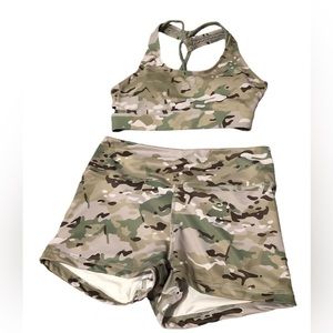 Barbell Cartel bra short set camo print